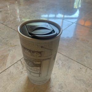 2016 Starbucks 1st Store Pike Pl Sepia Brown Ceramic Tumbler Mug W/ Lid 12 fl oz